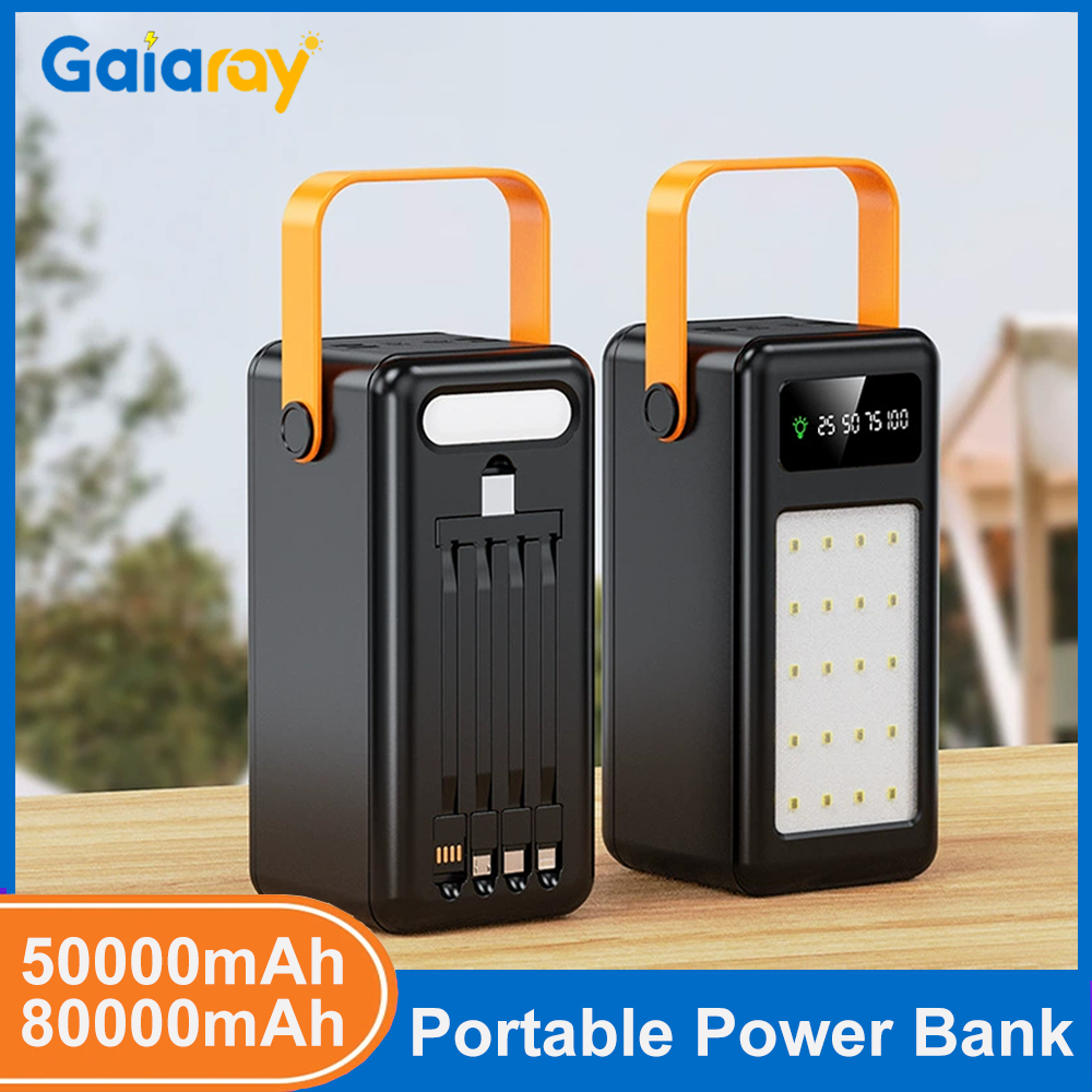 Outdoor Powerbank - Banque d'alimentation portable 50000mAh 80000mAh, charge